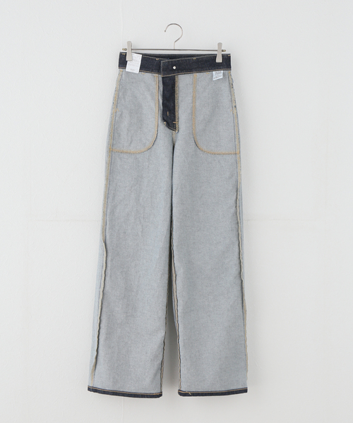 U by SPICK&SPAN（ユーバイスピックアンドスパン）の「《追加》SOMETHING LISA LACE UP WIDE 2（デニムパンツ・レディース・ネイビー・LARGE/MEDIUM/SMALL/X-SMALL）」の9枚目の写真