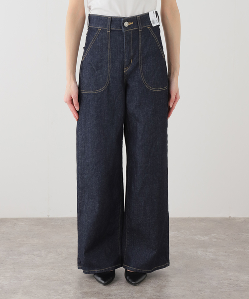 U by SPICK&SPAN（ユーバイスピックアンドスパン）の「《追加》SOMETHING LISA LACE UP WIDE 2（デニムパンツ・レディース・ネイビー・LARGE/MEDIUM/SMALL/X-SMALL）」の4枚目の写真