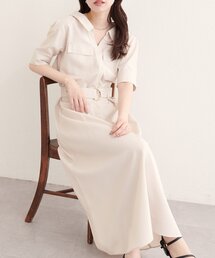 natural couture | スキッパーミリタリーワンピース(ワンピース)