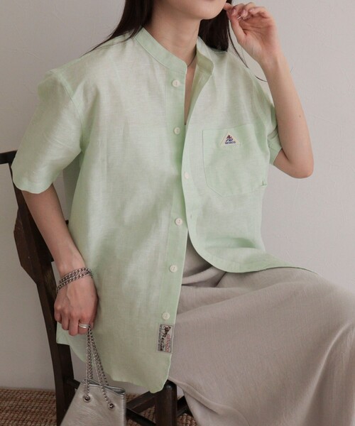fredy emue(フレディエミュ)の「【GEVACO/ゲバコ】綿麻バンドカラーシャツ(シャツ/ブラウス・レディース・パープル系その他/ブルー系その他/グリーン系その他/オレンジ系その他・38)」の2枚目の写真