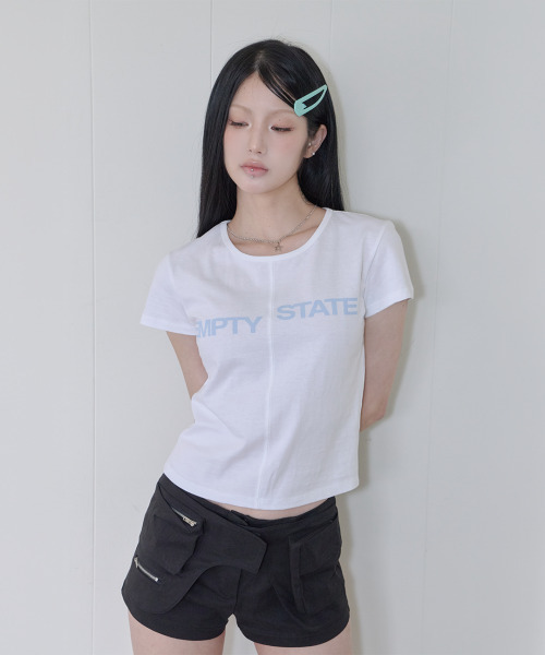 41PRAY(サイルプレイ)の「Center Split Graphic Tee / White(Tシャツ/カットソー・レディース・ホワイト・OS)」の2枚目の写真