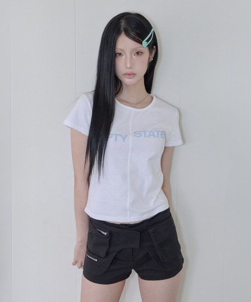 41PRAY(サイルプレイ)の「Center Split Graphic Tee / White(Tシャツ/カットソー・レディース・ホワイト・OS)」の5枚目の写真
