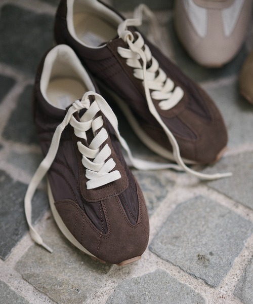 LAULEN(ローレン)の「mixed material stitch low sneakers /異素材ミックスステッチロースニーカー(スニーカー・レディース・ベージュ/ブラウン/ホワイト・23cm/24cm/25cm)」の6枚目の写真