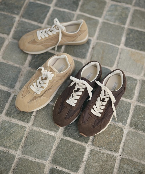 LAULEN(ローレン)の「mixed material stitch low sneakers /異素材ミックスステッチロースニーカー(スニーカー・レディース・ベージュ/ブラウン/ホワイト・23cm/24cm/25cm)」の8枚目の写真