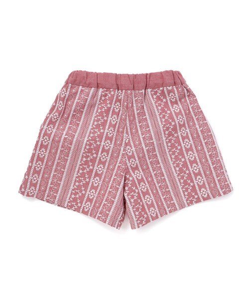 BeBe(ベベ)の「【お揃い】シャンブレーレース刺しゅうストライプショートパンツ(その他パンツ・キッズ・レッド系その他/ブルー系その他・110cm/120cm/140cm/150cm/130cm)」の8枚目の写真