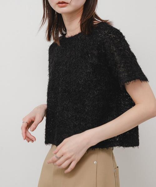 SENSE OF PLACE by URBAN RESEARCH（センスオブプレイスバイアーバンリサーチ）の「レースフェザーカットトップ（Tシャツ/カットソー・レディース・アイボリー/オレンジ/ブラック・ONE）」の2枚目の写真