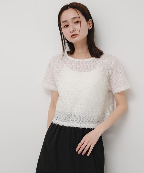 SENSE OF PLACE by URBAN RESEARCH（センスオブプレイスバイアーバンリサーチ）の「レースフェザーカットトップ（Tシャツ/カットソー・レディース・アイボリー/オレンジ/ブラック・ONE）」の18枚目の写真