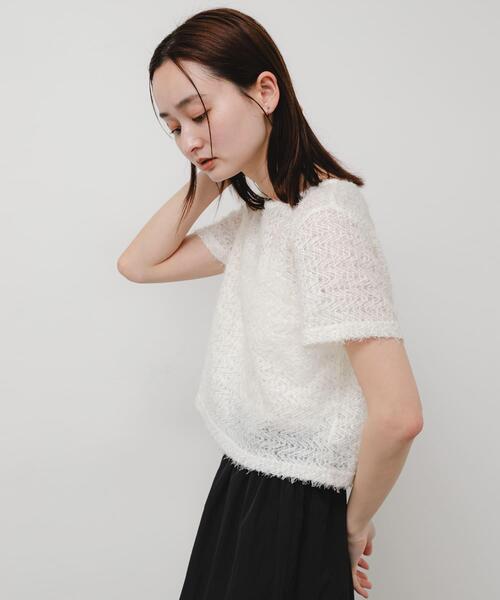 SENSE OF PLACE by URBAN RESEARCH（センスオブプレイスバイアーバンリサーチ）の「レースフェザーカットトップ（Tシャツ/カットソー・レディース・アイボリー/オレンジ/ブラック・ONE）」の19枚目の写真