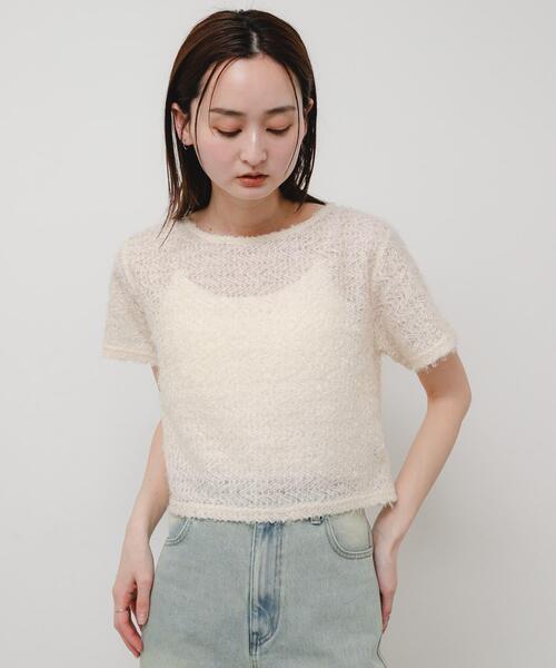SENSE OF PLACE by URBAN RESEARCH（センスオブプレイスバイアーバンリサーチ）の「レースフェザーカットトップ（Tシャツ/カットソー・レディース・アイボリー/オレンジ/ブラック・ONE）」の8枚目の写真