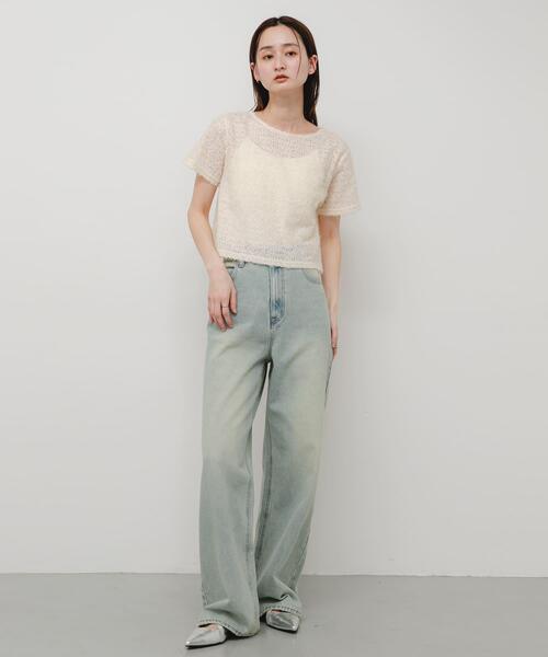 SENSE OF PLACE by URBAN RESEARCH（センスオブプレイスバイアーバンリサーチ）の「レースフェザーカットトップ（Tシャツ/カットソー・レディース・アイボリー/オレンジ/ブラック・ONE）」の11枚目の写真