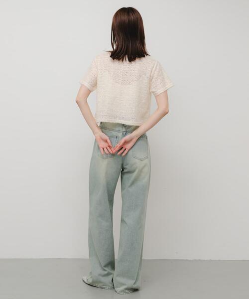 SENSE OF PLACE by URBAN RESEARCH（センスオブプレイスバイアーバンリサーチ）の「レースフェザーカットトップ（Tシャツ/カットソー・レディース・アイボリー/オレンジ/ブラック・ONE）」の12枚目の写真