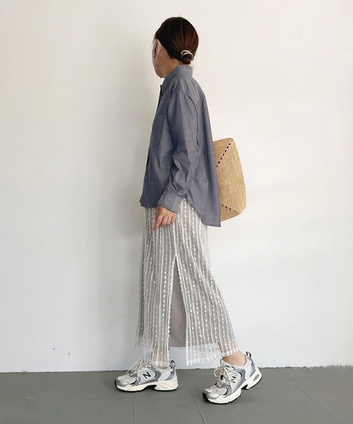 BAYFLOW(ベイフロー)の「【低身長caho146cmさんコラボ】マルチWAYレーススカート(スカート・レディース・ブラック/オフホワイト・SMALL/X-SMALL)」の7枚目の写真