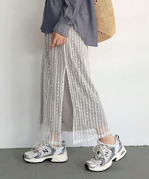 BAYFLOW(ベイフロー)の「【低身長caho146cmさんコラボ】マルチWAYレーススカート(スカート・レディース・ブラック/オフホワイト・SMALL/X-SMALL)」の9枚目の写真