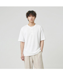 UMM（ウム）の「サマー ボタンヘンリーネック スパン半袖Tシャツ 4COLOR（Tシャツ/カットソー）」