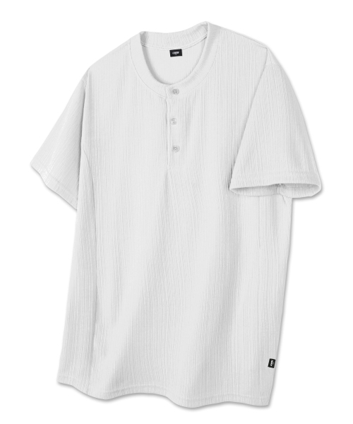 UMM(ウム)の「サマー ボタンヘンリーネック スパン半袖Tシャツ 4COLOR(Tシャツ/カットソー・メンズ・スカイブルー/ホワイト/チャコール/ブラック・LARGE/X-LARGE/XX-LARGE)」の9枚目の写真