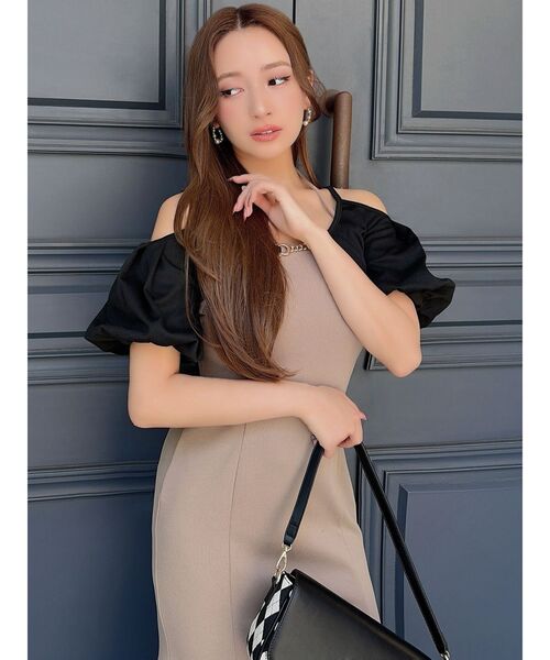 RESEXXY(リゼクシー)の「ビットポイントアンサンプルマーメイドワンピース(ワンピース・レディース・ブラック/アイボリー/ベージュ・FREE)」の17枚目の写真