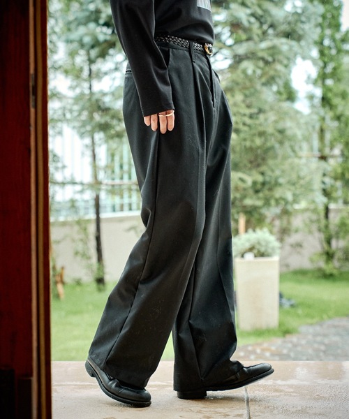 CASPER JOHN(キャスパージョン)の「Wool straight slacks/ウールストレートスラックス(スラックス・メンズ・ネイビー/ブラック/グリーン/ダークブラウン/チャコールグレー・SMALL/X-SMALL/LARGE/MEDIUM)」の9枚目の写真