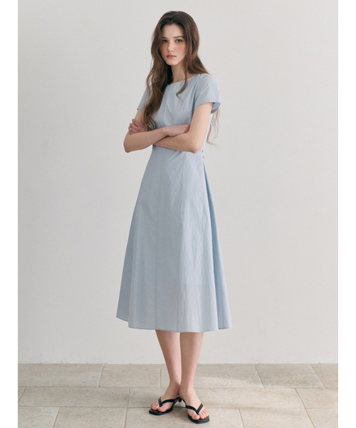 ETMON（エトモン）の「Side Button Stitch Dress, Sky Blue（ワンピース・レディース・その他・MEDIUM/SMALL）」の5枚目の写真