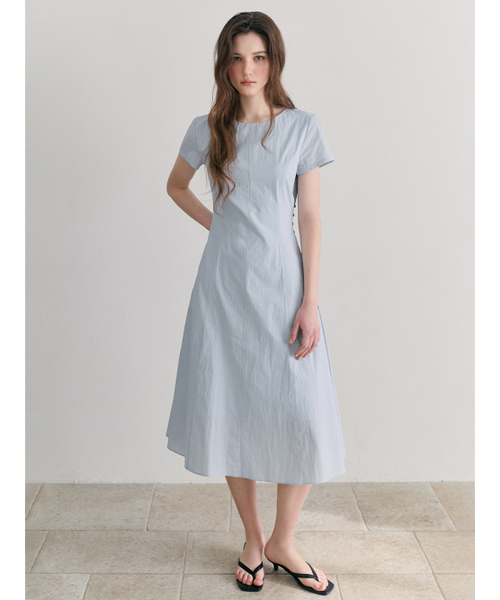 ETMON（エトモン）の「Side Button Stitch Dress, Sky Blue（ワンピース・レディース・その他・MEDIUM/SMALL）」の3枚目の写真