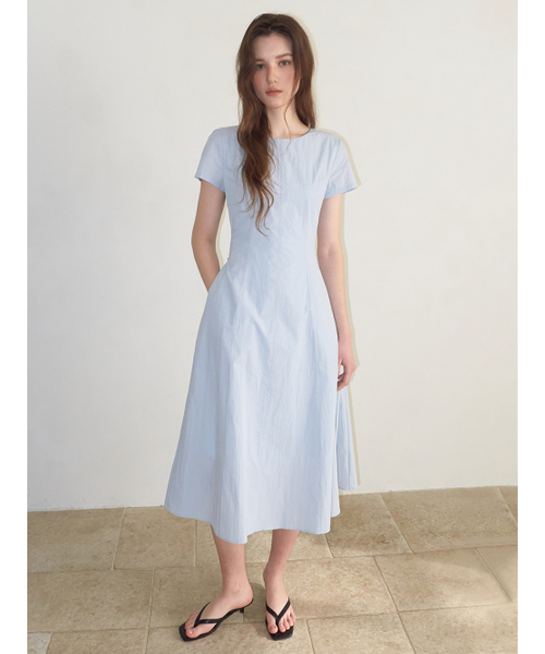 ETMON（エトモン）の「Side Button Stitch Dress, Sky Blue（ワンピース・レディース・その他・MEDIUM/SMALL）」の2枚目の写真