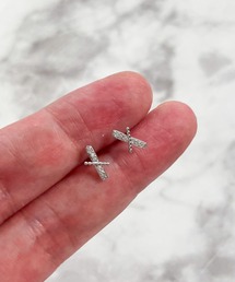 YU-KA:ミニマムクロスピアス Minimal Cross Earrings