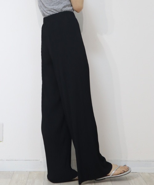 DISKEEN SURE(ディスキーンシュアー)の「プリーツ見え楽ちん脚長見え リブワイドパンツ(その他パンツ・レディース・ピンク/ブルー/イエロー/ブラック/ベージュ・FREE)」の15枚目の写真