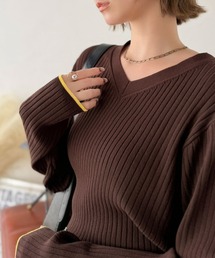 peplum knit tops/ペプラムニットトップス（ニット/セーター）｜OLUN