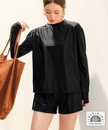 OSYAREVO | 水着 レディース 体型カバー ラッシュガード 2点セット 紫外線カット率 99%以上 UPF50+ uvカット フィットネス 水陸両用 セットアップ セパレート(ラッシュガード)
