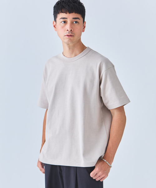 Ets.MATERIAUX(マテリオ)の「ETS.MATERIAUX(マテリオ) GOKUZYUKU 天竺 Tシャツ(Tシャツ/カットソー・メンズ・ベージュ系その他/ブラック/ネイビー/チャコールグレー/ホワイト・2/3)」の7枚目の写真