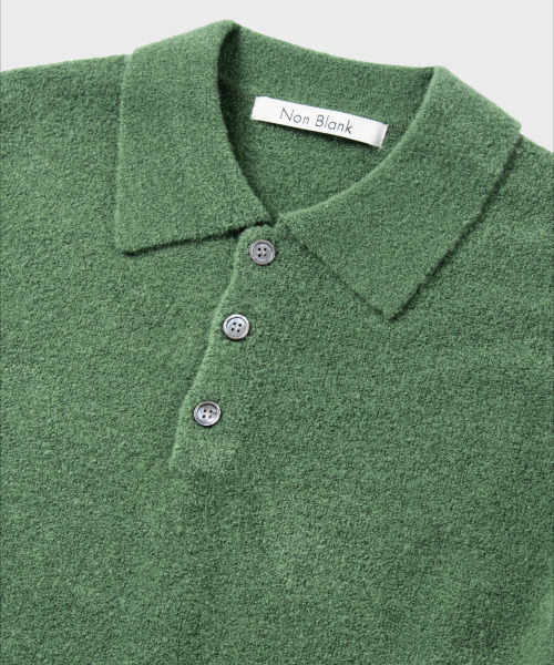 NONBLANK（ノンブランク）の「ポロカラー ニット_GREEN（ニット/セーター・メンズ・グリーン・MEDIUM/LARGE/X-LARGE）」の3枚目の写真