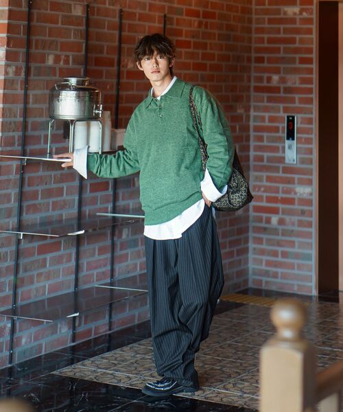 NONBLANK（ノンブランク）の「ポロカラー ニット_GREEN（ニット/セーター・メンズ・グリーン・MEDIUM/LARGE/X-LARGE）」の14枚目の写真