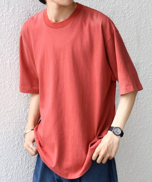 SHIPS any(シップス エニィ)の「【SHIPS any別注】ONEITA:〈洗濯機可能〉ピグメント ダイ リラックス Tシャツ◇(Tシャツ/カットソー・メンズ・ライトグリーン/オフホワイト/レッド/ブラック・X-LARGE/LARGE/MEDIUM)」の4枚目の写真