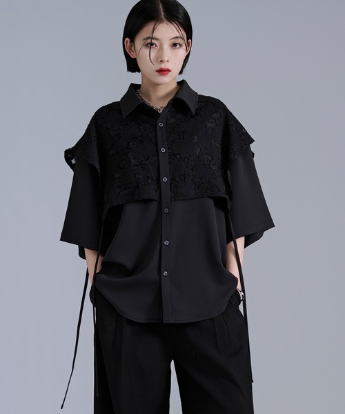 Ellno Loset(エルノロゼット)の「オパールジャガードレイヤードシャツ(シャツ/ブラウス・メンズ・オフホワイト/ブラック・LARGE/MEDIUM/SMALL)」の13枚目の写真