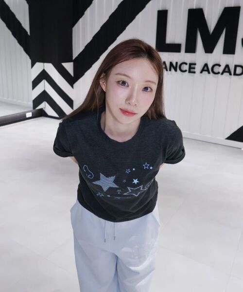THE GREEN LAB（ザグリーンラボ）の「スターパッチST 半袖Tシャツ [チャコールグレー]（Tシャツ/カットソー・レディース・その他・FREE）」の6枚目の写真