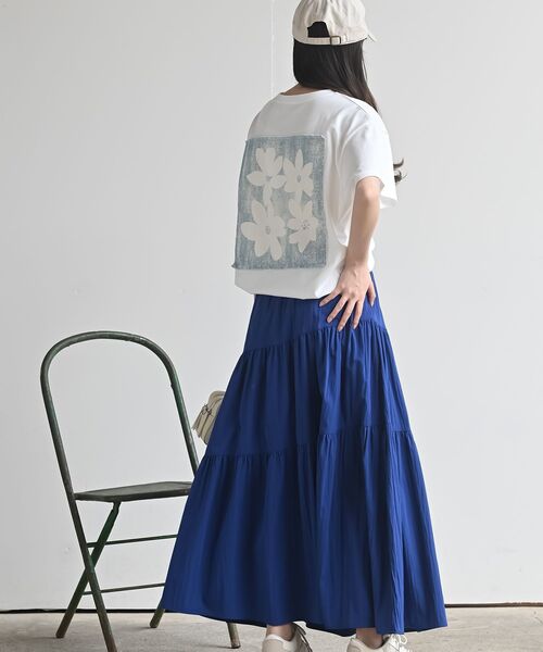 rps(アールピーエス)の「デニムフラワーBIGT(Tシャツ/カットソー・レディース・オフホワイト/杢グレー/ブラック・フリー)」の6枚目の写真