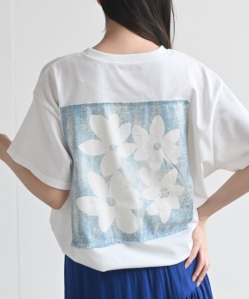 rps(アールピーエス)の「デニムフラワーBIGT(Tシャツ/カットソー・レディース・オフホワイト/杢グレー/ブラック・フリー)」の10枚目の写真