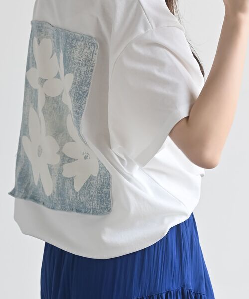 rps(アールピーエス)の「デニムフラワーBIGT(Tシャツ/カットソー・レディース・オフホワイト/杢グレー/ブラック・フリー)」の11枚目の写真