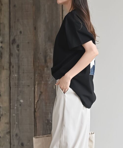 rps(アールピーエス)の「デニムフラワーBIGT(Tシャツ/カットソー・レディース・オフホワイト/杢グレー/ブラック・フリー)」の13枚目の写真