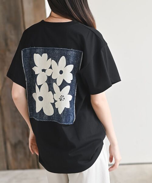 rps(アールピーエス)の「デニムフラワーBIGT(Tシャツ/カットソー・レディース・オフホワイト/杢グレー/ブラック・フリー)」の18枚目の写真
