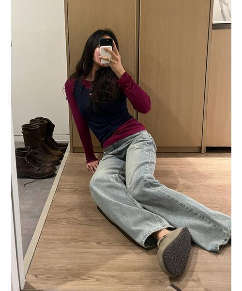 MORVE13(モルブ13)の「オールデイテンセルスリーブレス(アイボリー)(Tシャツ/カットソー・レディース・アイボリー/ミント/ライトグレー/レッド/バイオレット/ブラック/ネイビー/バーガンディー・FREE)」の10枚目の写真