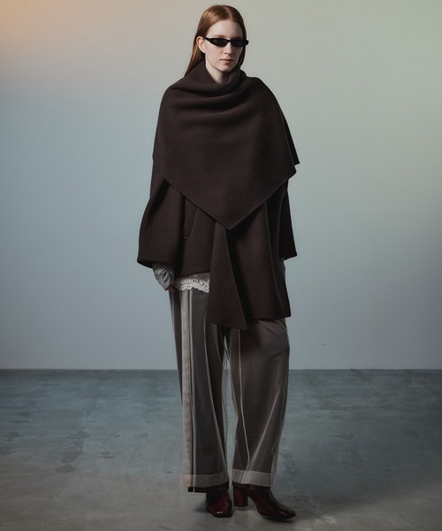 MAISON SPECIAL(メゾンスペシャル)の「【2026Autumn PRE-ORDER】2WAY Scarf Middle Coat/2WAYマフラーミドルコート(その他アウター・レディース・ブラウン/マルチ/ブラック・FREE)」の6枚目の写真