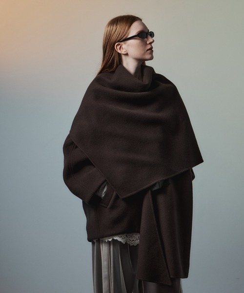 MAISON SPECIAL(メゾンスペシャル)の「【2026Autumn PRE-ORDER】2WAY Scarf Middle Coat/2WAYマフラーミドルコート(その他アウター・レディース・ブラウン/マルチ/ブラック・FREE)」の8枚目の写真