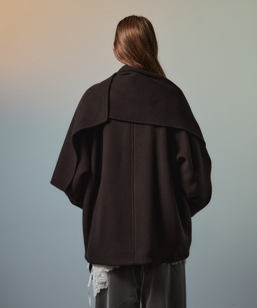 MAISON SPECIAL(メゾンスペシャル)の「【2026Autumn PRE-ORDER】2WAY Scarf Middle Coat/2WAYマフラーミドルコート(その他アウター・レディース・ブラウン/マルチ/ブラック・FREE)」の9枚目の写真
