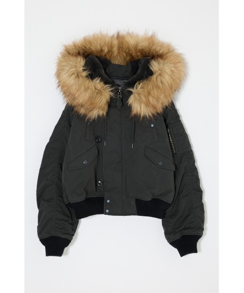 MOUSSY(マウジー)の「【26年AW新作】【展示会人気No.1】CROPPED N2-B(ブルゾン・レディース・カーキ/ベージュ/ライトブラック・FREE)」の6枚目の写真