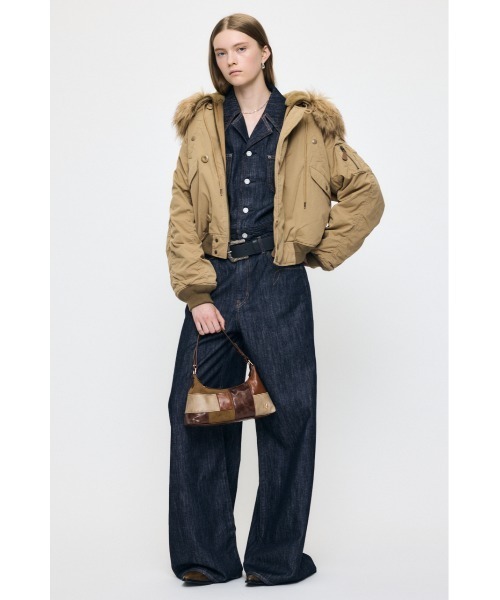 MOUSSY（マウジー）の「【26年AW新作】【展示会人気No.1】CROPPED N2-B（ブルゾン・レディース・カーキ/ベージュ/ライトブラック・FREE）」の10枚目の写真