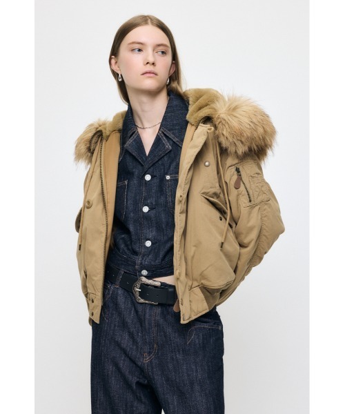 MOUSSY（マウジー）の「【26年AW新作】【展示会人気No.1】CROPPED N2-B（ブルゾン・レディース・カーキ/ベージュ/ライトブラック・FREE）」の12枚目の写真