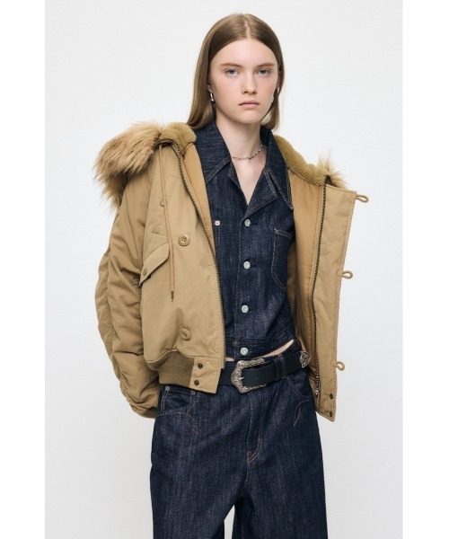 MOUSSY（マウジー）の「【26年AW新作】【展示会人気No.1】CROPPED N2-B（ブルゾン・レディース・カーキ/ベージュ/ライトブラック・FREE）」の13枚目の写真
