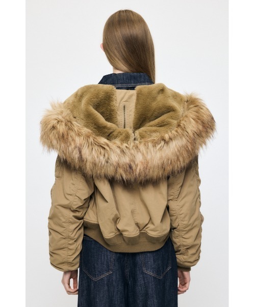 MOUSSY（マウジー）の「【26年AW新作】【展示会人気No.1】CROPPED N2-B（ブルゾン・レディース・カーキ/ベージュ/ライトブラック・FREE）」の15枚目の写真