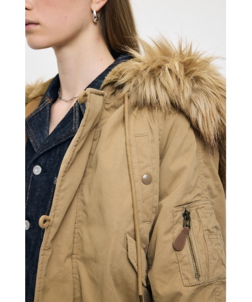 MOUSSY（マウジー）の「【26年AW新作】【展示会人気No.1】CROPPED N2-B（ブルゾン・レディース・カーキ/ベージュ/ライトブラック・FREE）」の16枚目の写真