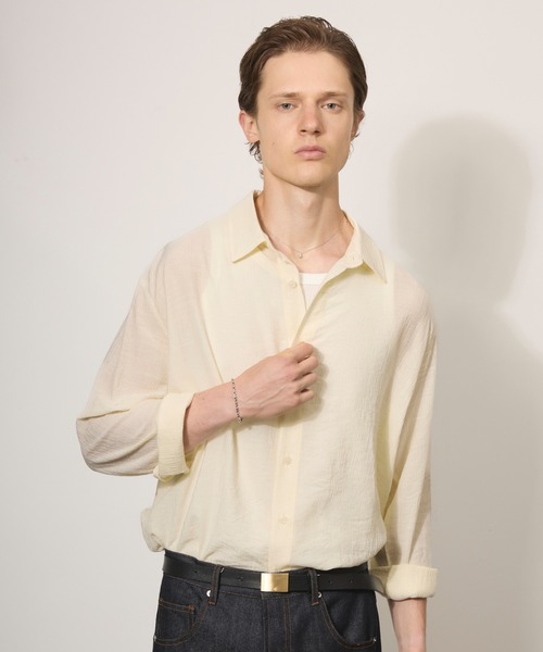 Crepe Sheer Basic L/S Shirt / 楊柳シアーベーシックシャツ（シャツ